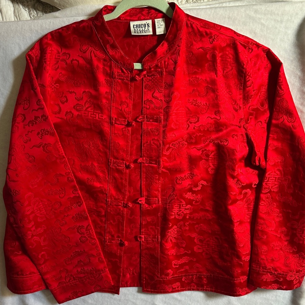 SILK Chico's Red Lightweight Jacket